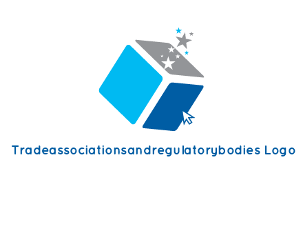 stars with 3D block logo