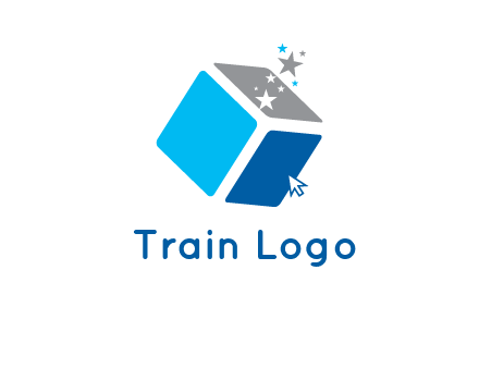stars with 3D block logo