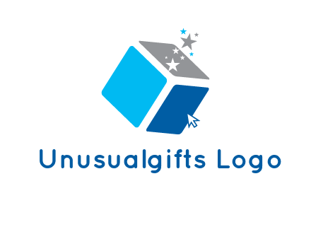 stars with 3D block logo