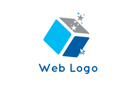 stars with 3D block logo