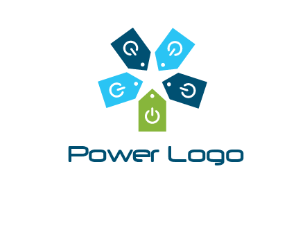price tag with power button logo