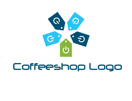 price tag with power button logo