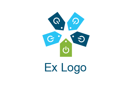 price tag with power button logo