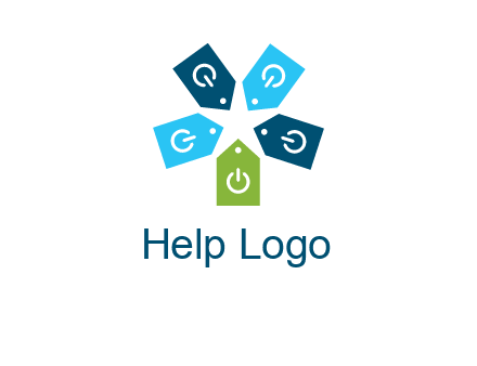 price tag with power button logo
