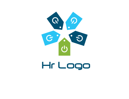 price tag with power button logo
