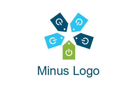 price tag with power button logo