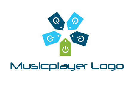 price tag with power button logo