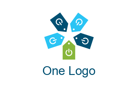 price tag with power button logo