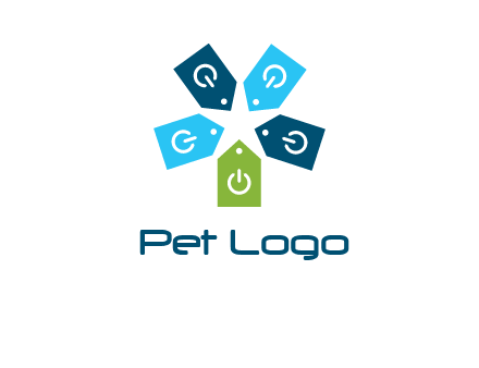 price tag with power button logo