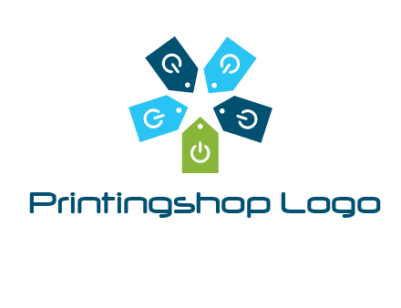 price tag with power button logo