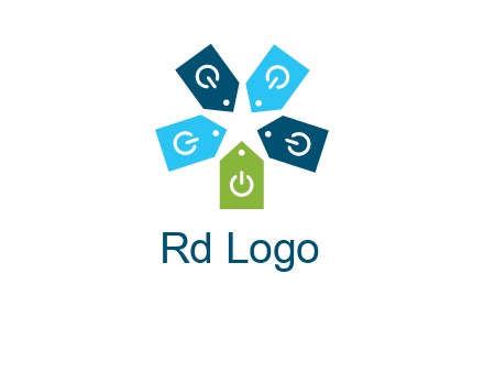 price tag with power button logo