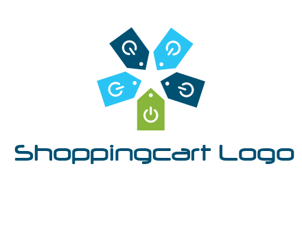price tag with power button logo