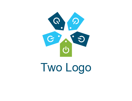 price tag with power button logo
