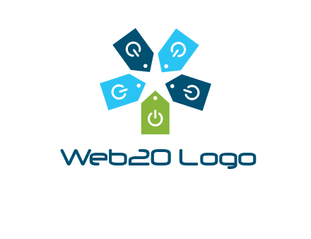 price tag with power button logo