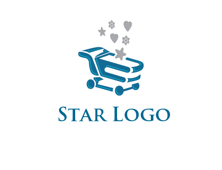 stars with shopping trolley logo