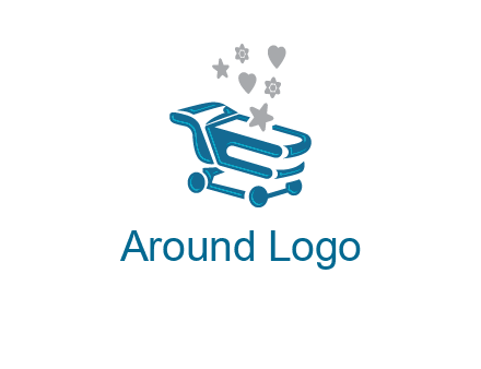 stars with shopping trolley logo