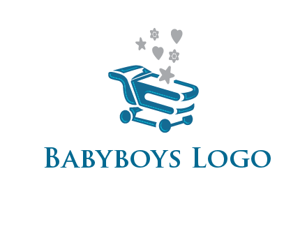 stars with shopping trolley logo