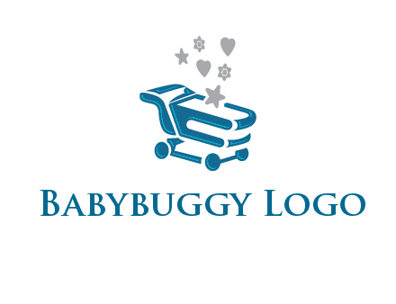 stars with shopping trolley logo