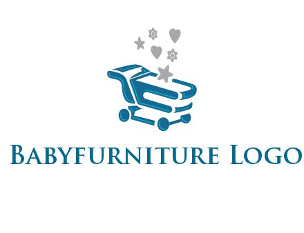 stars with shopping trolley logo