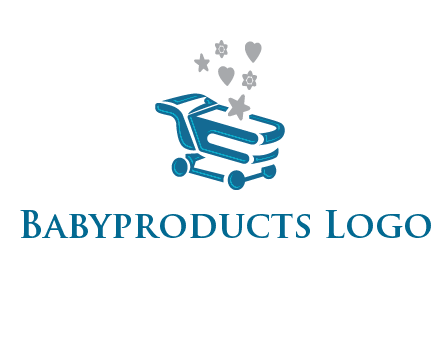stars with shopping trolley logo