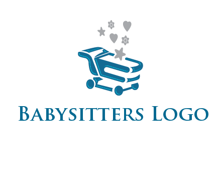 stars with shopping trolley logo