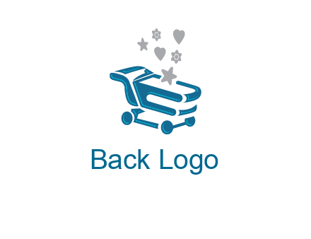 stars with shopping trolley logo