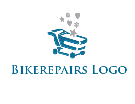 stars with shopping trolley logo