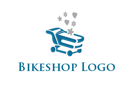 stars with shopping trolley logo