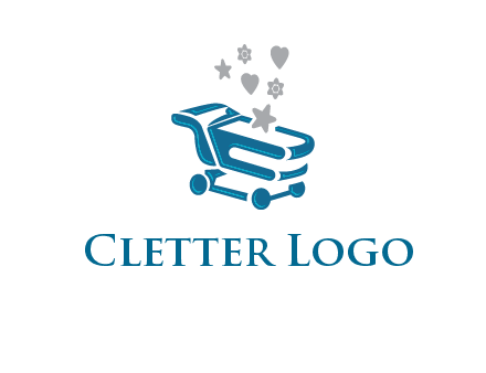 stars with shopping trolley logo