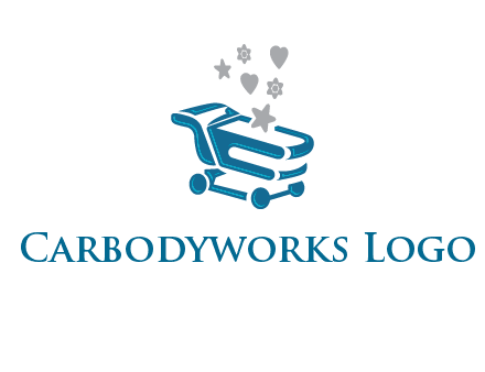 stars with shopping trolley logo