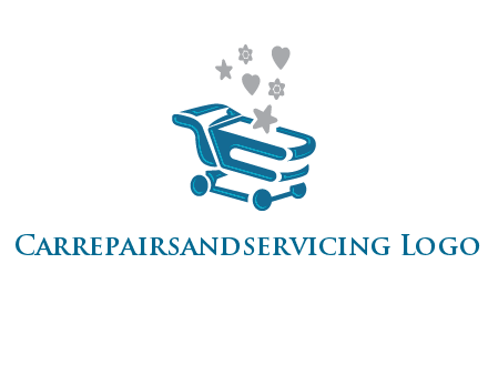 stars with shopping trolley logo