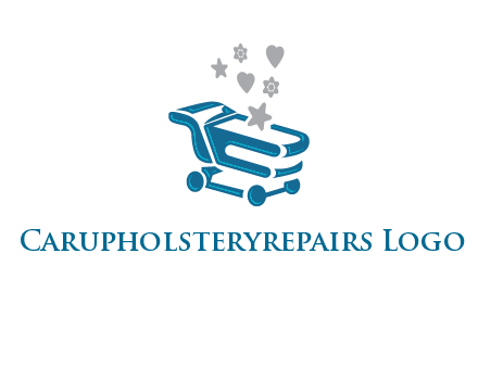 stars with shopping trolley logo