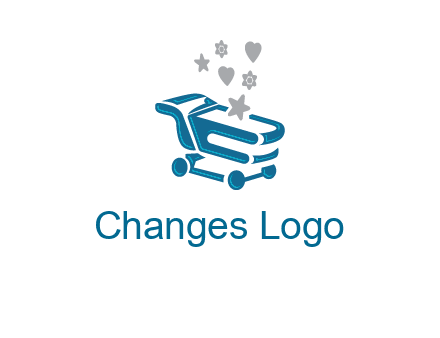 stars with shopping trolley logo