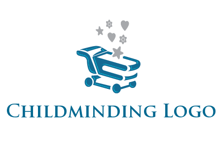 stars with shopping trolley logo