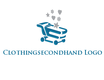 stars with shopping trolley logo