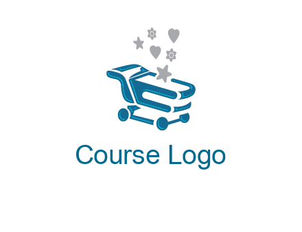stars with shopping trolley logo