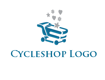 stars with shopping trolley logo