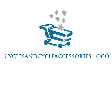 stars with shopping trolley logo