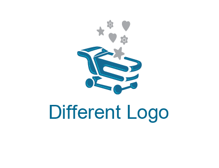stars with shopping trolley logo