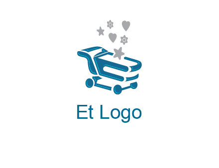 stars with shopping trolley logo