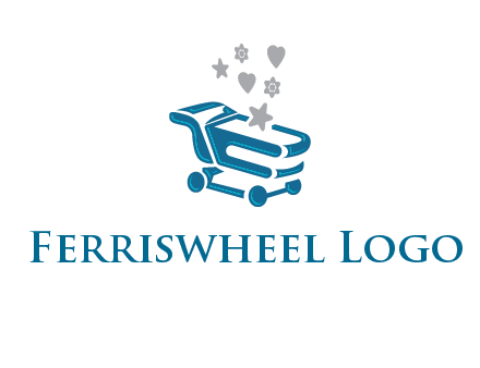stars with shopping trolley logo
