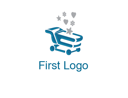 stars with shopping trolley logo