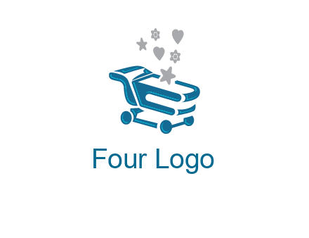 stars with shopping trolley logo