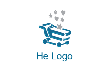 stars with shopping trolley logo