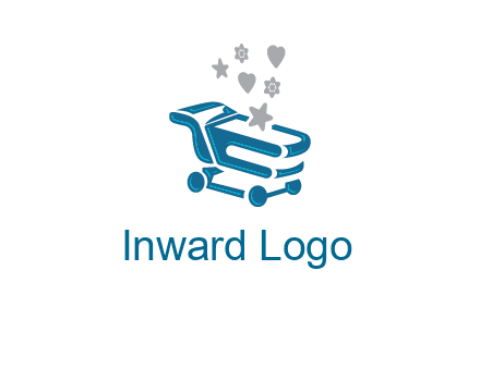 stars with shopping trolley logo