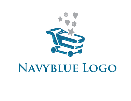 stars with shopping trolley logo