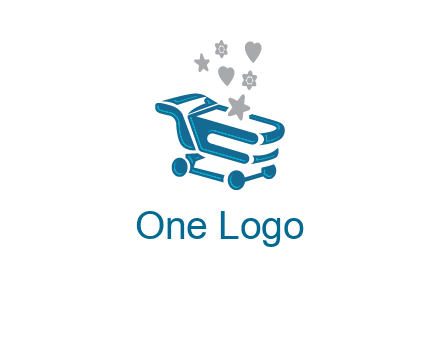 stars with shopping trolley logo