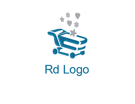 stars with shopping trolley logo