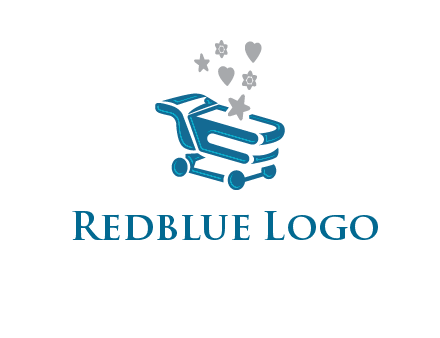stars with shopping trolley logo