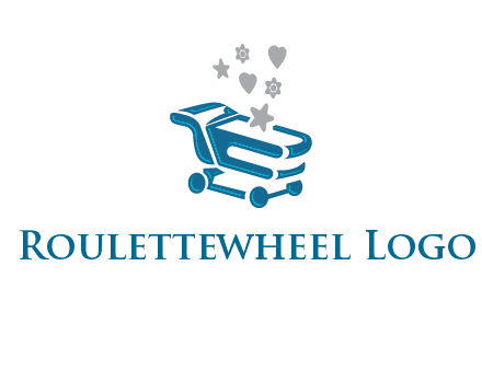 stars with shopping trolley logo